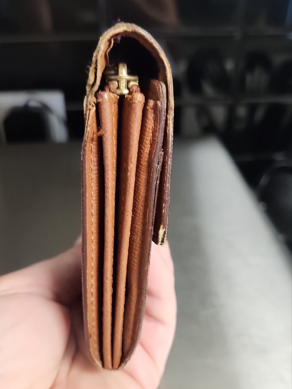 Louis Vuitton Monogram Folded Wallet in Brown and Gold - Picture 4 of 9